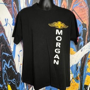 vtg '90s Morgan Motor Company puff paint Wings Logo tee